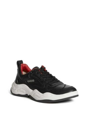Men's Guess Bassano Dad Sneakers Black | 2531-WRVUF