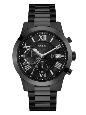 Men's Guess Black Classic Style Watches Obsidian | 1649-QWRAC