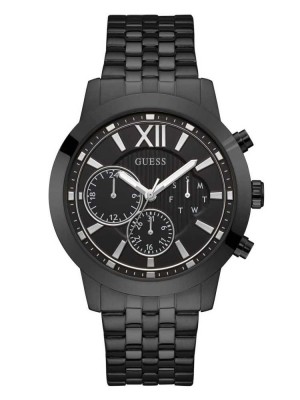 Men's Guess Black Multifunction Watches Black | 8301-CJHRO