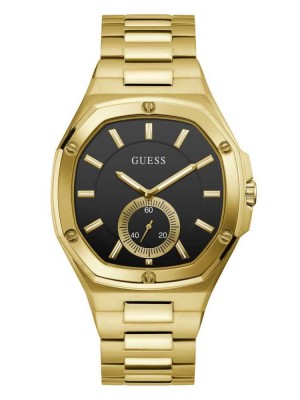 Men's Guess Black and Gold-Tone Analog Watches Multicolor | 3426-TLYEM