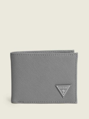 Men's Guess Certosa Leather Billfold Wallets Grey | 3906-AFTKB