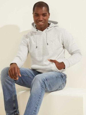 Men's Guess Eco Aldwin Hoodies Light Grey | 6248-UFEWB