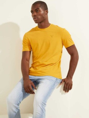 Men's Guess Eco Hedley T-Shirts Gold Orange | 4058-SAQIU