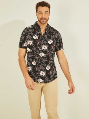 Men's Guess Eco Rayon Westbury Shirts Flower | 7856-IHLOF