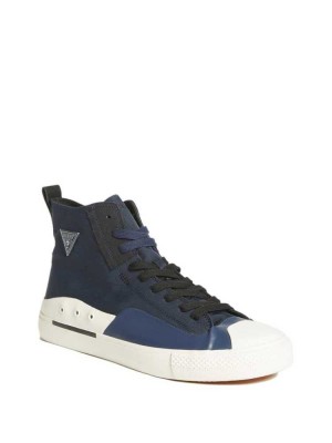 Men's Guess Ederle High-Top Sneakers Blue Multicolor | 9217-TVWJH