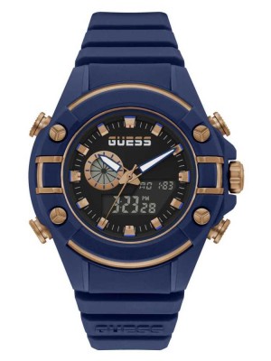 Men's Guess G Force Navy Digital Watches Multicolor | 4956-OJNVF