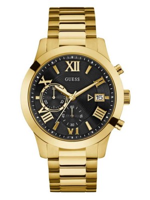 Men's Guess Gold-Tone Chronograph Watches Gold | 6907-FSIEC