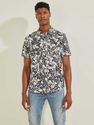 Men's Guess Luxe Dried Blooms Shirts White | 5843-QICPM