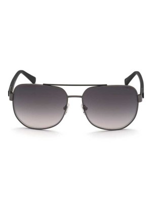 Men's Guess Marlon Navigator Sunglasses Grey | 1069-FHZOD