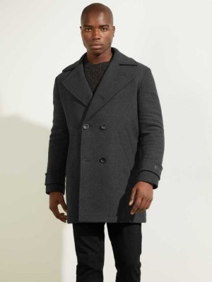 Men's Guess Military Wool-Blend Coats Dark Grey | 3547-BKCJV