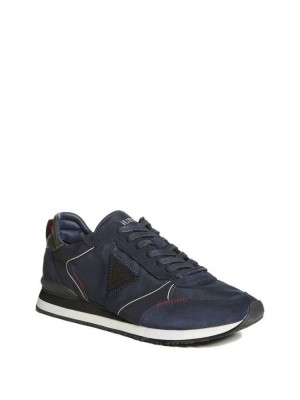 Men's Guess New Glory Sneakers Blue Multicolor | 2560-NCXOI