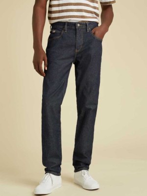 Men's Guess Originals Slim Straight Jeans Dark Wash | 6419-KEQUL