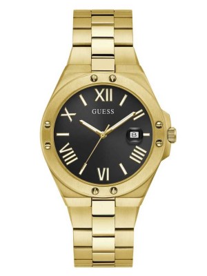 Men's Guess Perspective Gold-Tone and Black Analog Watches Multicolor | 0147-IEUOT