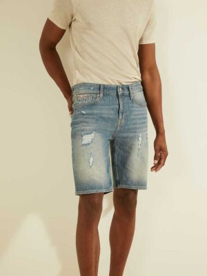 Men's Guess Slim Denim Shorts Light Wash | 8970-HCBFO
