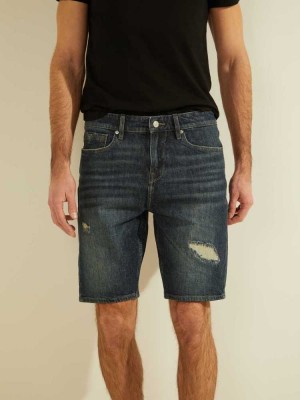 Men's Guess Slim Denim Shorts Wash | 8132-ZOYCV