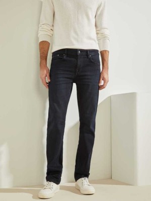 Men's Guess Slim Straight Jeans Dark Blue | 5418-ABQEC