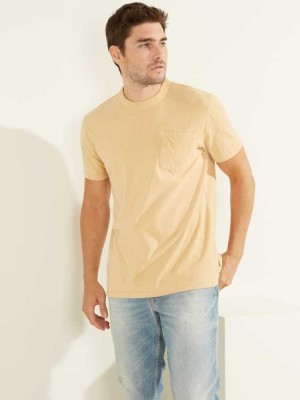 Men's Guess Sueded Jersey T-Shirts Multicolor | 6745-QVWSZ