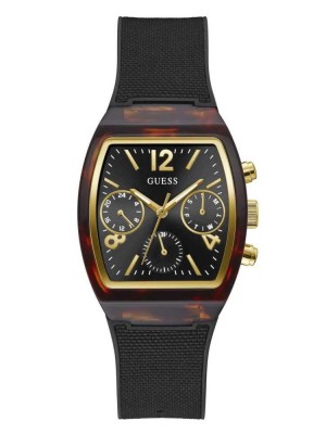 Men's Guess Tortoise and Black Multifunction Watches Multicolor | 9368-SVTWH