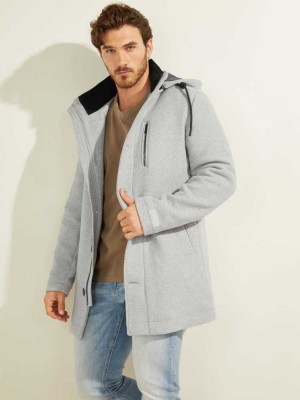 Men's Guess Urban Wool-Blend Coats Light Grey | 2193-LVGYJ
