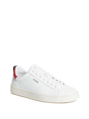 Men's Guess Vice Low-Top Sneakers White | 4325-FGSQD