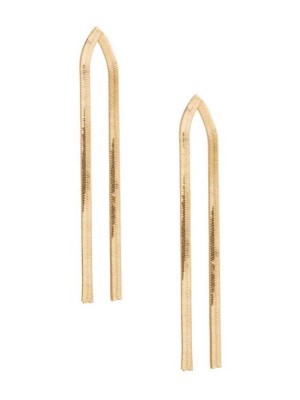 Women's Guess 14KT Plated Snake Chain Earrings Gold | 5297-WANOL
