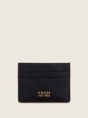Women's Guess Bea Card Holder Wallets Black | 9341-UIEBN