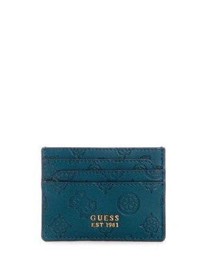 Women's Guess Bea Card Holder Wallets Deep Green | 3285-UHZJL