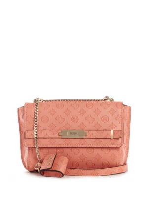 Women's Guess Bea Convertible Crossbodies Coral | 6572-TJLFW
