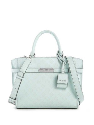 Women's Guess Bea Society Satchels Light Turquoise | 9870-GRMTV