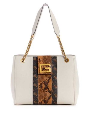 Women's Guess Bling Python Girlfriend Totes Grey Multicolor | 4823-LCIQY