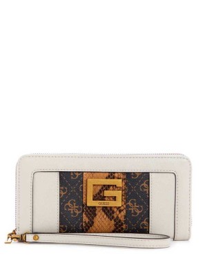 Women's Guess Bling Python Large Zip-Around Wallets Grey Multicolor | 7019-LATNM
