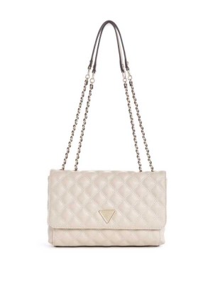 Women's Guess Cessily Quilted Convertible Crossbodies Grey | 9320-KJUVE