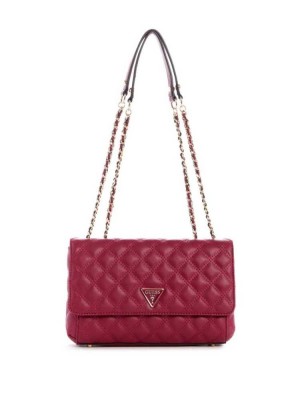 Women's Guess Cessily Quilted Convertible Crossbodies Brown | 9182-GHQVS