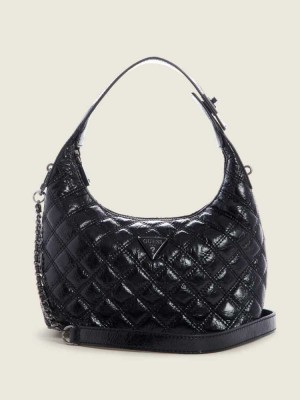 Women's Guess Cessily Quilted Hobo Shoulder Bags Black | 4279-UJHQP
