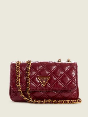 Women's Guess Cessily Quilted Mini Convertible Crossbodies Red | 2084-UMKHA