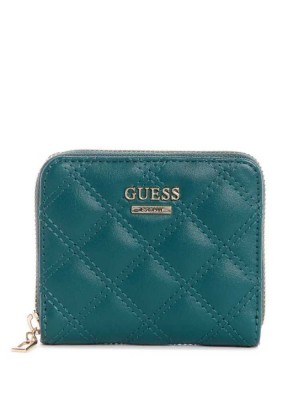 Women's Guess Cessily Quilted Small Zip-Around Wallets Grey Wash | 7250-IFAHP