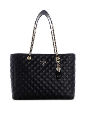 Women's Guess Cessily Quilted Totes Black | 3189-XKFYJ