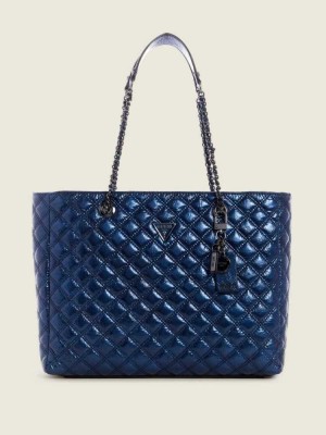 Women's Guess Cessily Quilted Totes Yellow | 9237-AMOQY