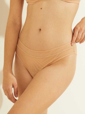 Women's Guess Classic Mesh Panty Underwear Skin Color | 2531-EUKOM