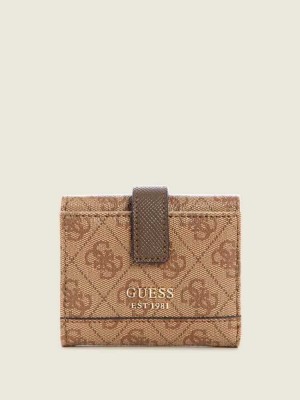 Women's Guess Cordelia Logo Small Trifold Wallets Brown | 3259-DIOPF