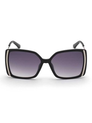 Women's Guess Cutout Square Sunglasses Black Purple | 9453-URGZE