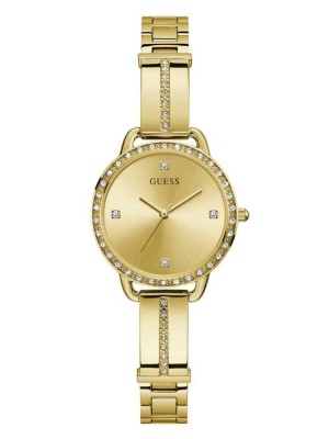 Women's Guess Gold-Tone Crystal Analog Watches Multicolor | 4782-NGCHI