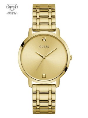 Women's Guess Gold-Tone Diamond Analog Watches Gold | 2836-VBULT