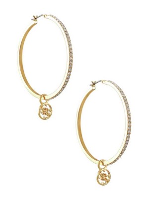 Women's Guess Gold-Tone Quattro G Hoop Earrings Gold | 3418-CHZLX