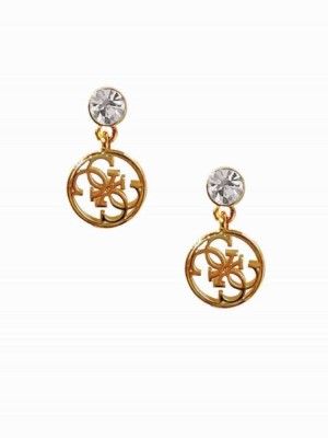 Women's Guess Gold-Tone Quattro G Logo Drop Earrings Gold | 9074-GAPZE