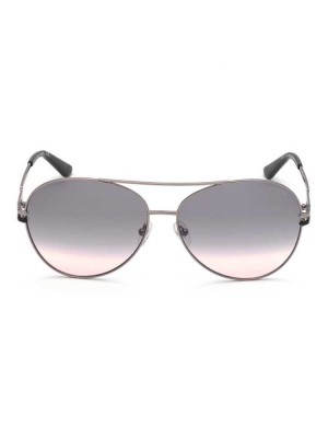 Women's Guess Janet Aviator Sunglasses Silver | 5194-PXRMU
