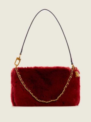Women's Guess Katey Luxe Mini Shoulder Bags Red | 3426-JXSTN