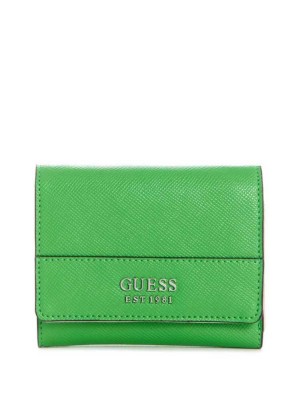 Women's Guess Katey Trifold Wallets Green | 6302-YDBMZ