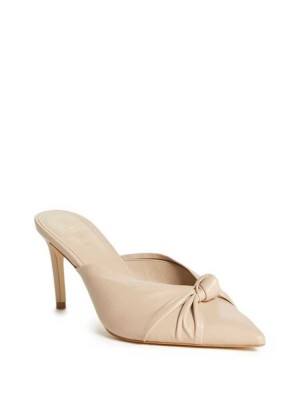 Women's Guess Knot Front Pointed Toe Mules Mules Beige | 7543-JHCVW
