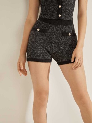 Women's Guess Letitia Knit Tweed Shorts Black Multicolor | 4512-BDPJS